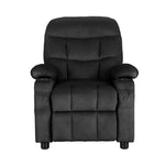 Keezi Kids Recliner Chair Black Velvet Sofa Lounge Couch Children Charis Armchair KID-RECLINER-SIDE-BK