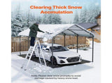 Heavy Duty Metal Carport, 10' x 15' Outdoor Carport with Galvanized Steel Frame & Roof, Car Tent V952-ZXCP10X15FT0DUG2BV0