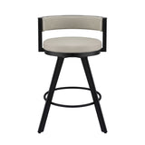 Artiss Bar Stools Set of 3 Swivel Counter Stools with Padded Backrest PU Leather Beige BA-TW-W0098-BGX3