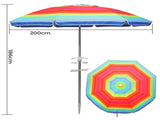 Mountview 2M Outdoor Beach Umbrellas Sand Colorful UA0194-200-RB