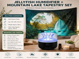 2 piece Cozy Home Duo set -Black Jellyfish Humidifier and 150200cm Mountain Lake Tapestry V888-ELOSUNG53503