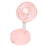 Mini Shake Head Fan Portable Folding Telescopic Electric Fan for Home Office OutdoorPink V1294-YM0721-3113210043812