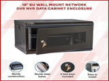 19" 6U Wall Mount Network DVR NVR Data Cabinet Enclosure V63-844561