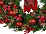 Christabelle Stunning 71cm Christmas Wreath Lush Red Baubles Berries Pine Cones and Bow Front D 112_GUE509
