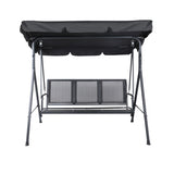 Gardeon Outdoor Swing Chair Garden Bench Furniture Canopy 3 Seater Mesh Black GSC-BST-LD2A-BK
