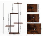 Artiss 5-Tier Plant Stand Indoor Outdoor, Metal & Wood Pot Plant Shelf, Tall Display Rack for PS-5T-WOOD-DW