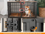 Indestructible Wooden Dog Crate Furniture With Divider For 2 Dogs Cage End Table V767-P-XL171-L-WT-V2
