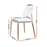 Artiss Dining Chairs Set of 4 Plastic Wooden Stackable White BA-TW-M2503-086-WHX4