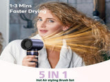 5-In-1 Hot Air Styler Hair Styling Tool Salon-Quality Hair Curling - Blue - Size 01 V1403-108-24827-BLU-01