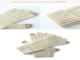 Beige Unisex Touchscreen Ribbed Warm Cycling Windproof Knitted Five-finger Gloves V888-ELOSUNG32679