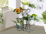 4-Tier Heavy Duty Plant Potted Stand Flower Planters Display Rack Outdoor Indoor V767-XJJ467-BK-G2