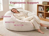 Artiss Bean Bag Chair Cover Soft Faux Fur Beanbag Cover Large Round Stuffed Animal BD-COVER-ROUND-BE