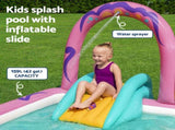 Bestway Inflatable Butterfly Kids Play Pool Park with Slide 180cm Pink BW-POOL-PLAY-53175