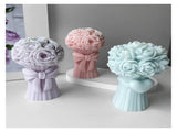 3D Love Heart with Bow Bouquet Rose Candle Silicone Mold DIY Flower Soap Plaster Epoxy Making V1370-AZ4-04133