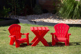 Kids Durable Table and Two Child-sized Chairs Set - Red V196-KTC011