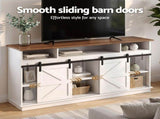 Artiss Buffet Sideboard Cabinet 150cm 3-Tier Kitchen Storage Sliding Doors White FUR-Z-SID150-3T-WH-AB