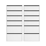 Artiss 2x Chest of 6 Drawers Dresser Tallboy White FURNI-N-CDR-6D-WH-ABX2