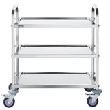 VEVOR Stainless Steel Cart, 3 Layers Lab Utility Cart 181 kg Weight Capacity, Medical Cart with V952-SYSSTCFB20134R3PNV0