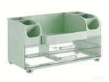 Makeup Organizer for Vanity with 2 Drawers Cosmetic Display Case with Brush Holders for Bathroom V1294-YM0901-3117250215811