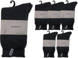 6 Pairs PREMIUM BAMBOO SOCKS Mens Heavy Duty Thick Work Socks BULK Cushion - Charcoal Grey V563-6BBSOX-CHRCLGRY-SIZE11-14