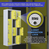 12-Door Locker for Office Gym Shed School Home Storage - 4-Digit Combination Lock V63-838961