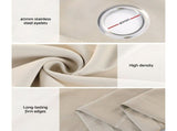 Artiss 2X Blockout Curtains Eyelet 240x230cm Beige BC-MATT-240X230-BG