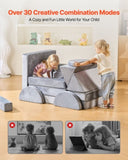 Modular Play Couch, Sectional Toddler Sofa with Armrests, 28D Sponge & Short Pile, Convertible V952-ZHETSF14JTHSOMUNU001V0