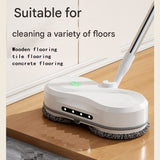 White Cordless Electric Spray Mop with LED Light Adjustable Handle Wireless Self-Propelled Floor V888-ELOSUNG53375