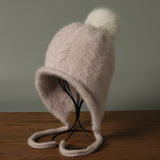 Women'S Winter Hat Hooded Knit Hat Pom-Pom Hat Warm Winter Accessory Australian - Khaki - Size L V1347-DSZ-001-123-KHK-L