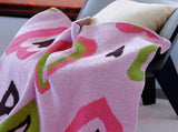Pink Luxurious Chunky Knit Throw Blanket - Cozy & Thick Sofa Accent - 136 x 130cm V888-ELOSUNG28801