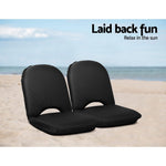 Artiss Floor Lounge Sofa Camping Chair Black FLOOR-CAMP-0156R-BK