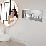 641 x 336 x 101mm Shower Niche Single Shelf Organizer No Tile Needed in Stainless Steel V63-900701