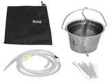 2L Enema Bucket Kit with Silicone Tubing Nozzle Tips Storage Bag Stainless Steel Coffee Milk Barrel V1294-YM0715-3117220132011