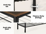 Artiss Shoe Rack 4 tier Storage Organiser Walnut DIY-SHOE-4T-BK