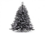 Christabelle 2.3m 7.5ft Midnight Snow Christmas Tree Pre Lit Warm White LED Black Foliage Flock 112_HZMS75