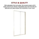 Adjustable Semi Frameless Shower Screen 114-122cm x 195cm With Gold Hardware & No Side Return For V63-958111