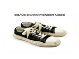 Canvas Sneakers Platform Sneakers Height-Increasing Shoes Unisex Casual Shoes - Black and white V1102-W-SHOE-15204-BLAC-7AU7EU38