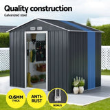 Giantz Garden Shed Outdoor Storage 2.15x1.74M Tool Workshop House w/Extension Kit SHED-GAB-4X7-AB-EXT