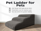 Orthopedic Foam Pet Stairs with Washable Cover Safe 2, 3, & 4 Tier Dog Ramp for Bed & Couch V1341-ZY-UK8L3UKJ-BEIGE-4TIER