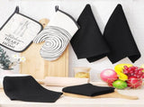 Homaxy 100% Cotton Waffle Weave Kitchen Dish Cloths, 12x12 Inches, 6-Pack, Black Kitchen Towels and V1258-DP02-F-157