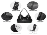 Women's Soft Leather Tote Bags 3pcs Fashion Handbag Wallet Shoulder Purse Set V1263-JX-3522