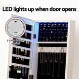 Artiss Jewellery Cabinet Mirror Free Standing JC-STAND-LED-2D-WH