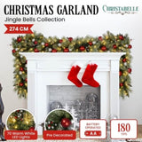 Christabelle 2.7m Christmas Garland with LED Lights and Baubles Mantle Decoration Ornament 112_SENJB274
