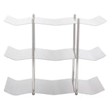 3Tier Stainless Steel Wine Rack Freestanding Wavy Wine Holder Display Shelf Kitchen Accessories V1294-YM0718-3118210012811