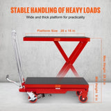 Hydraulic Lift Table Cart, 330lbs Capacity 28.5" Lifting Height, Manual Single Scissor Lift Table V952-DJYYSJPTCHS4NLPJYV0