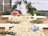 5 Packs 10Ft Ivory Cheesecloth Table Runner, 35" x 120" Rustic Gauze Boho Wedding Table Runner V1259-DP01-A-3519