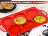 Silicone Muffin Top Pan & Metal Frame Round Egg Baking Pan V1258-DP02-C-30