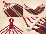 Thick Canvas Outdoor Camping Hammock - Anti-Rollover Portable Hammock for Travel Garden Beach - With V1258-HAMMOCK-01-WITH-STICK-RED-21080