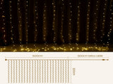 3X6M Christmas Lights Curtain Light Warm White 600 LED Jingle Jollys XMAS-CUR600-6M-WARM
