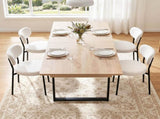 Artiss 200cm Extendable Dining Table Set with 4x Dining Chairs Sherpa White DSET-EXT05-W01-WHX4